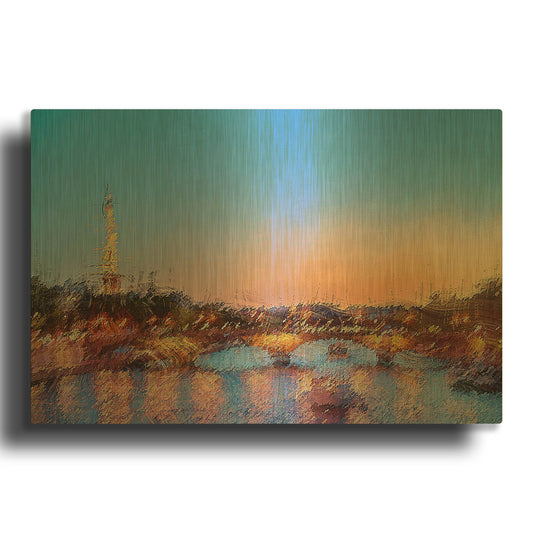 'Seine Eiffle Paris A' By David Manlove Gold Metal Wall Art
