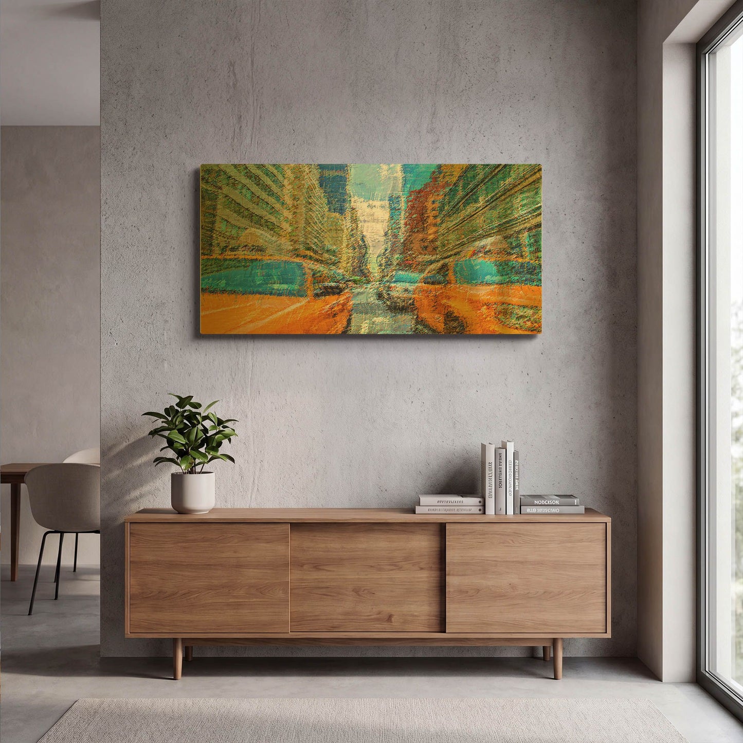 'Taxi' By David Manlove Gold Metal Wall Art