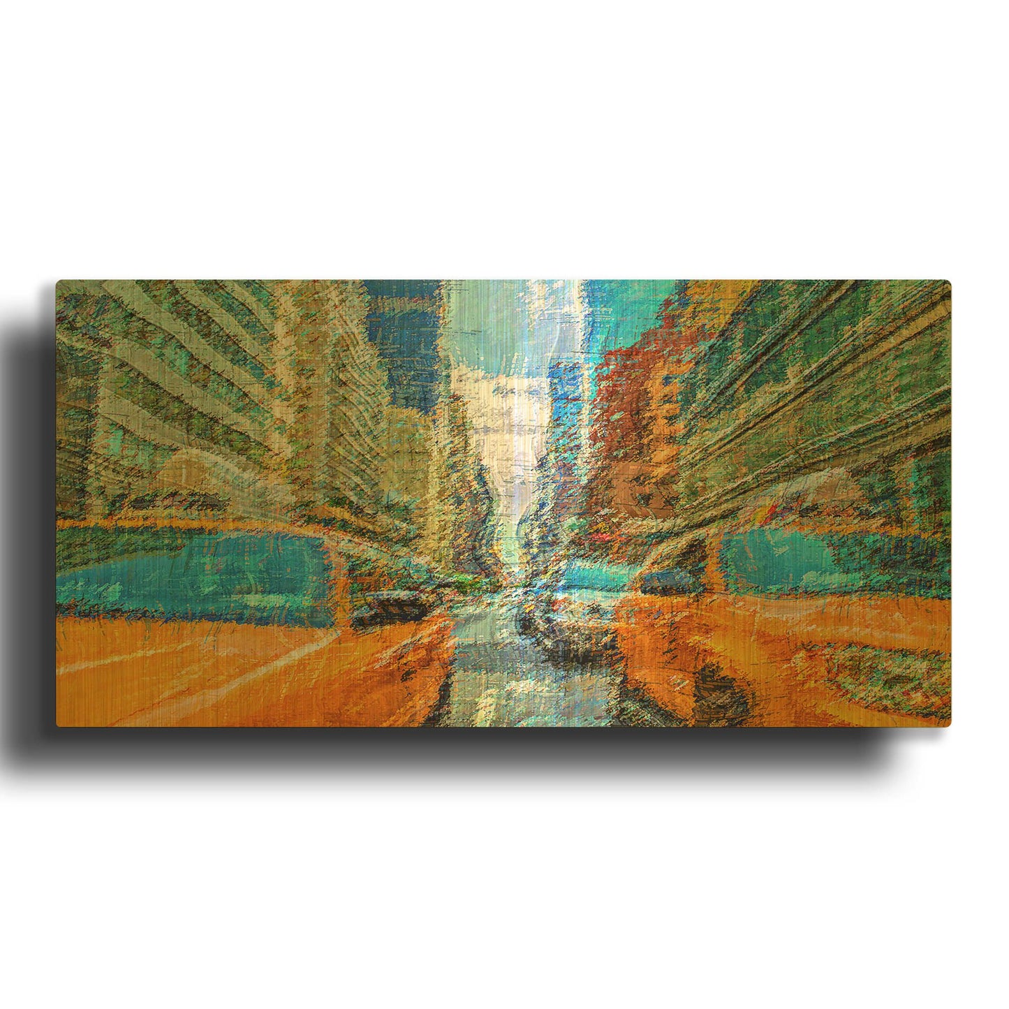 'Taxi' By David Manlove Gold Metal Wall Art