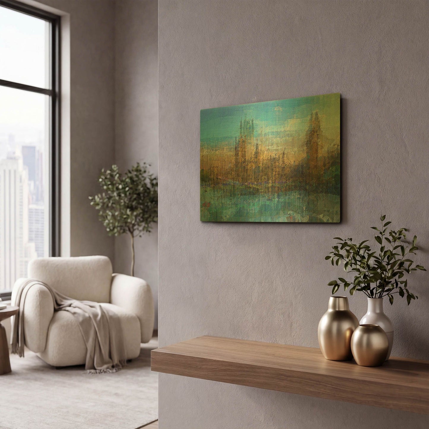 'Westminster B' By David Manlove Gold Metal Wall Art