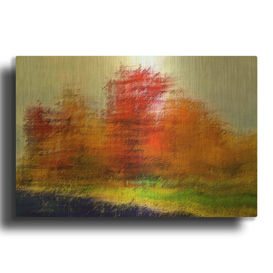 'Colors on the River' By David Manlove Gold Metal Wall Art