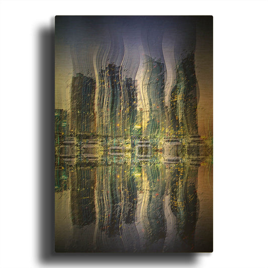 'Party at the Marina' By David Manlove Gold Metal Wall Art