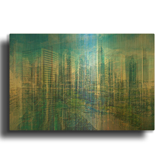 'Emerald City' By David Manlove Gold Metal Wall Art