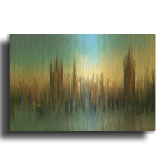 'PixelWestminster' By David Manlove Gold Metal Wall Art