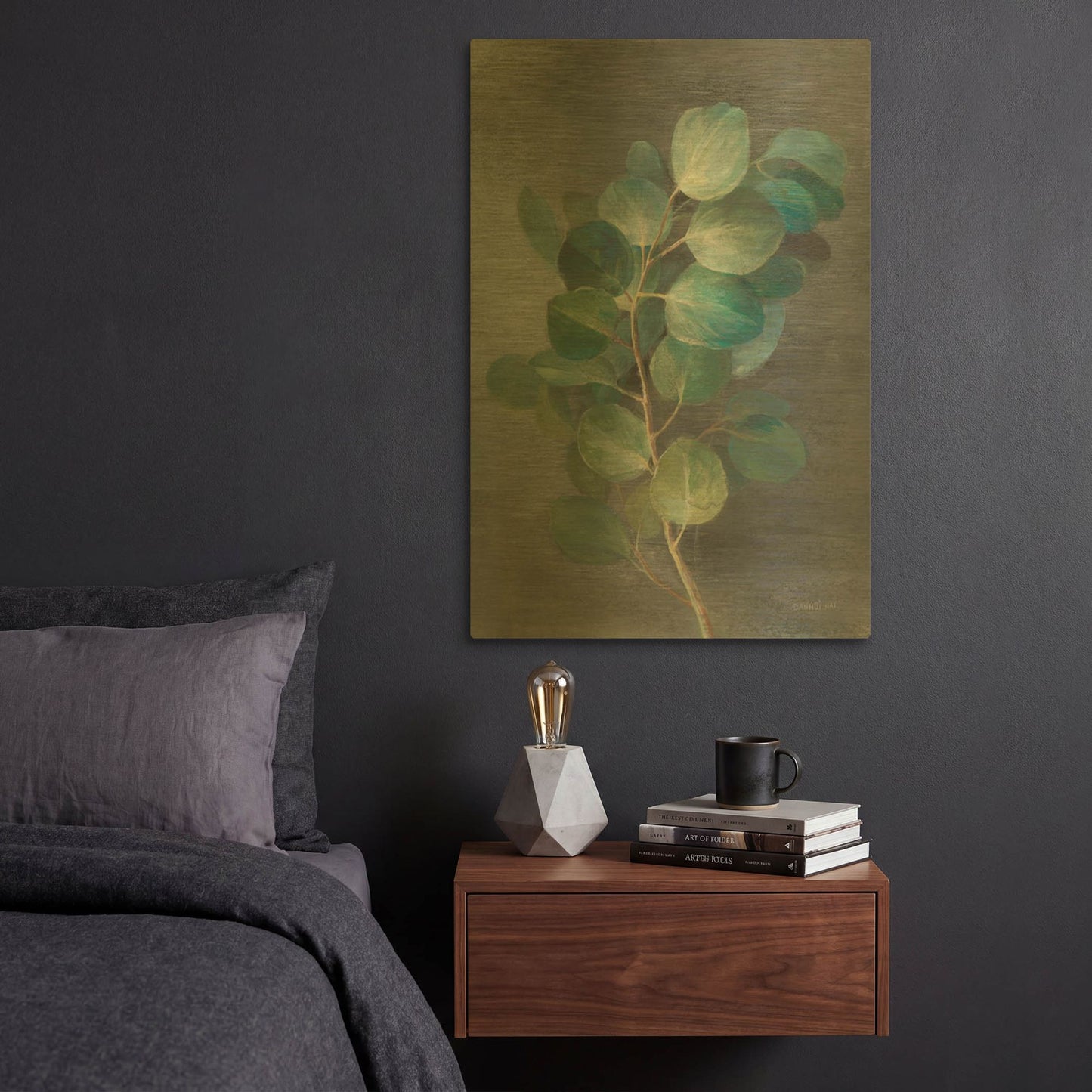 'Fresh I' By Danhui Nai Gold Metal Wall Art