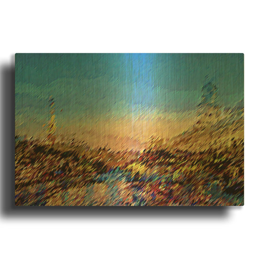 'Seine River Abstract' By David Manlove Gold Metal Wall Art