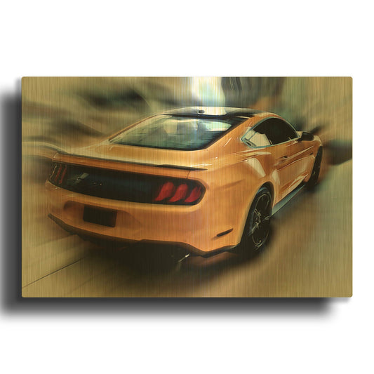 'Mustang GT' By David Manlove Gold Metal Wall Art