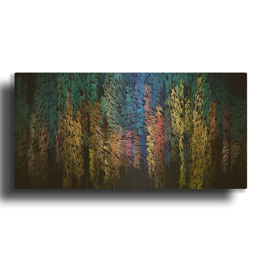 'City Brush 2' By David Manlove Gold Metal Wall Art