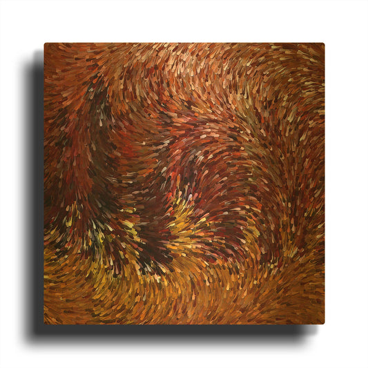 'Fall on Fire' By David Manlove Gold Metal Wall Art