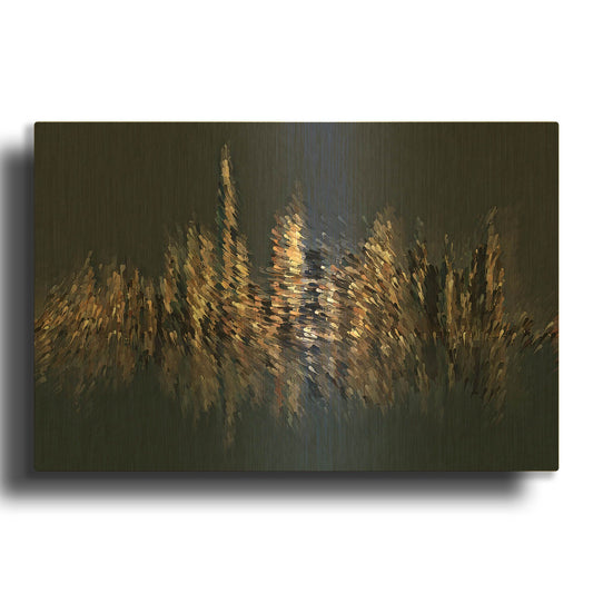 'New York Splash' By David Manlove Gold Metal Wall Art