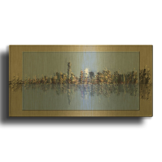 'New York Splash 3' By David Manlove Gold Metal Wall Art
