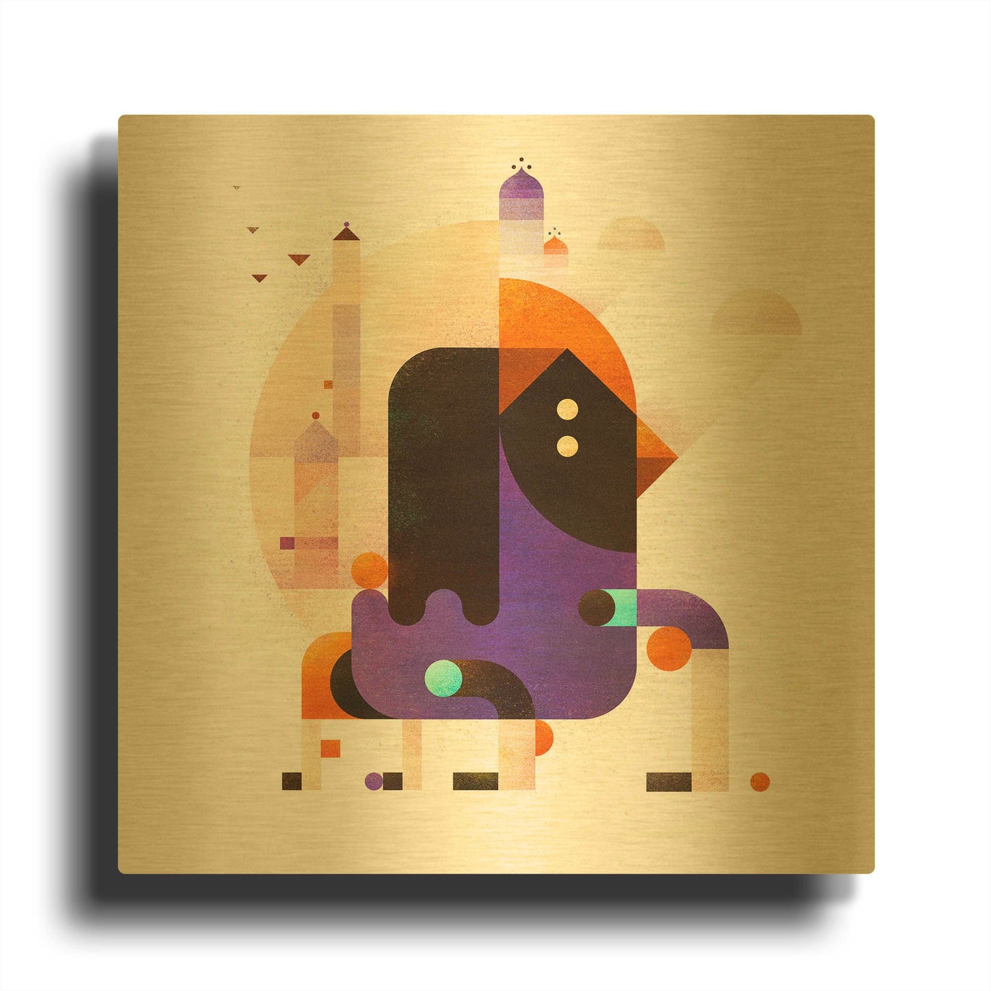 'Waiting For Tomorrow' By Antony Squizzato Gold Metal Wall Art