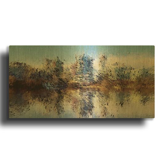 'Urban Lake Wind' By David Manlove Gold Metal Wall Art