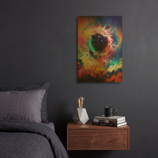 'Black Sun' By David Manlove Gold Metal Wall Art