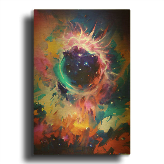'Black Sun' By David Manlove Gold Metal Wall Art