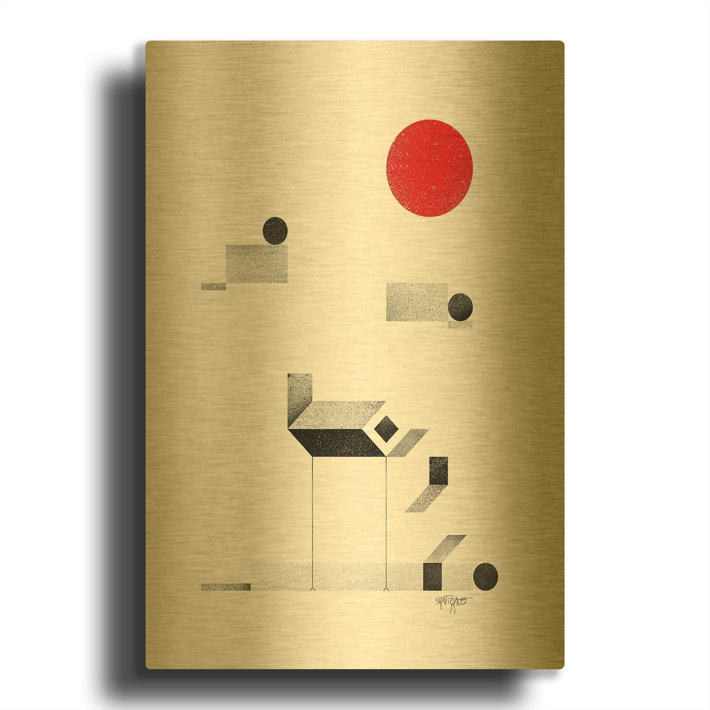 'openspace' By Antony Squizzato Gold Metal Wall Art