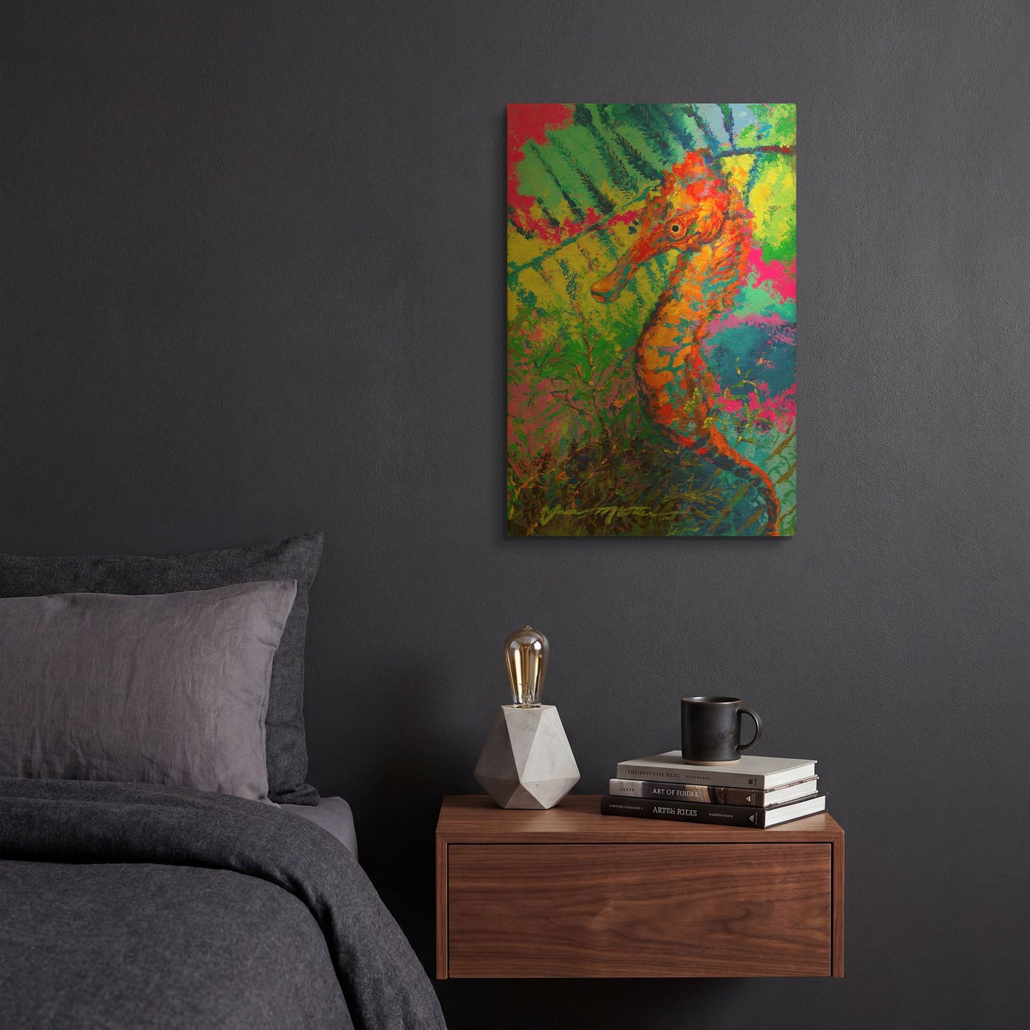 'Miniature Majesty of the Ocean Orange Caribbe' By Jace D McTier Gold Metal Wall Art