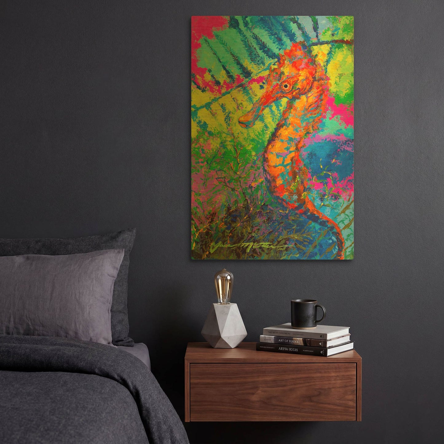 'Miniature Majesty of the Ocean Orange Caribbe' By Jace D McTier Gold Metal Wall Art