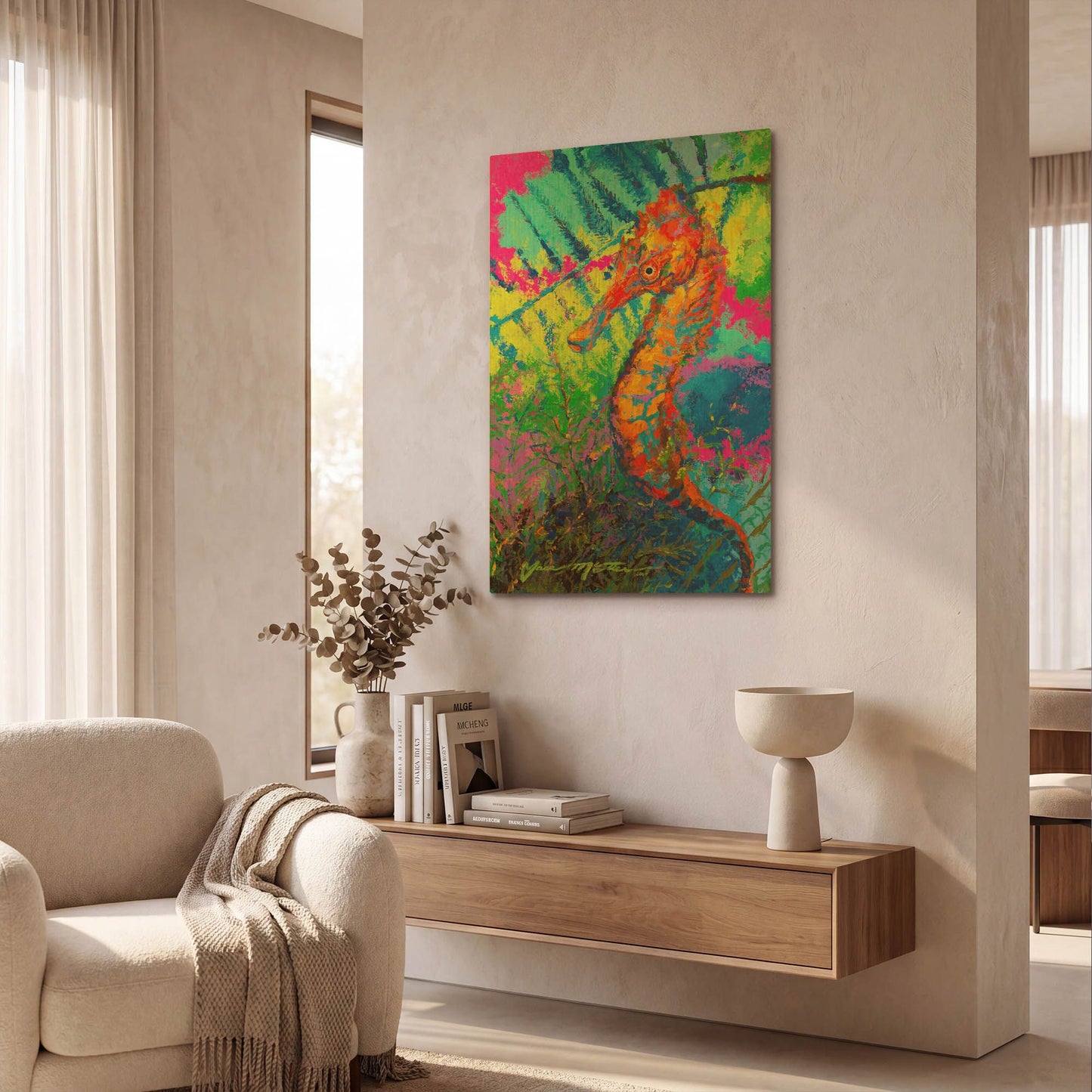 'Miniature Majesty of the Ocean Orange Caribbe' By Jace D McTier Gold Metal Wall Art