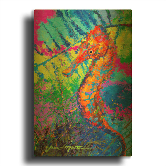 'Miniature Majesty of the Ocean Orange Caribbe' By Jace D McTier Gold Metal Wall Art