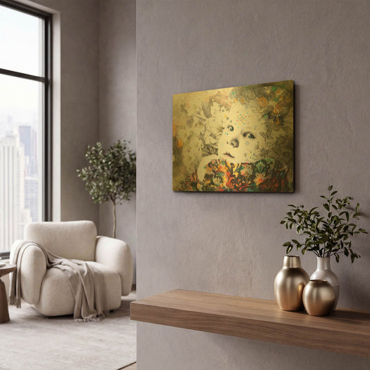 'Blooming' By MinJae Gold Metal Wall Art
