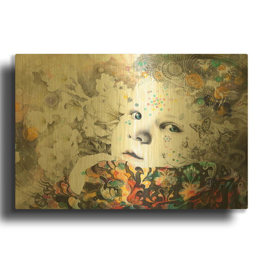 'Blooming' By MinJae Gold Metal Wall Art