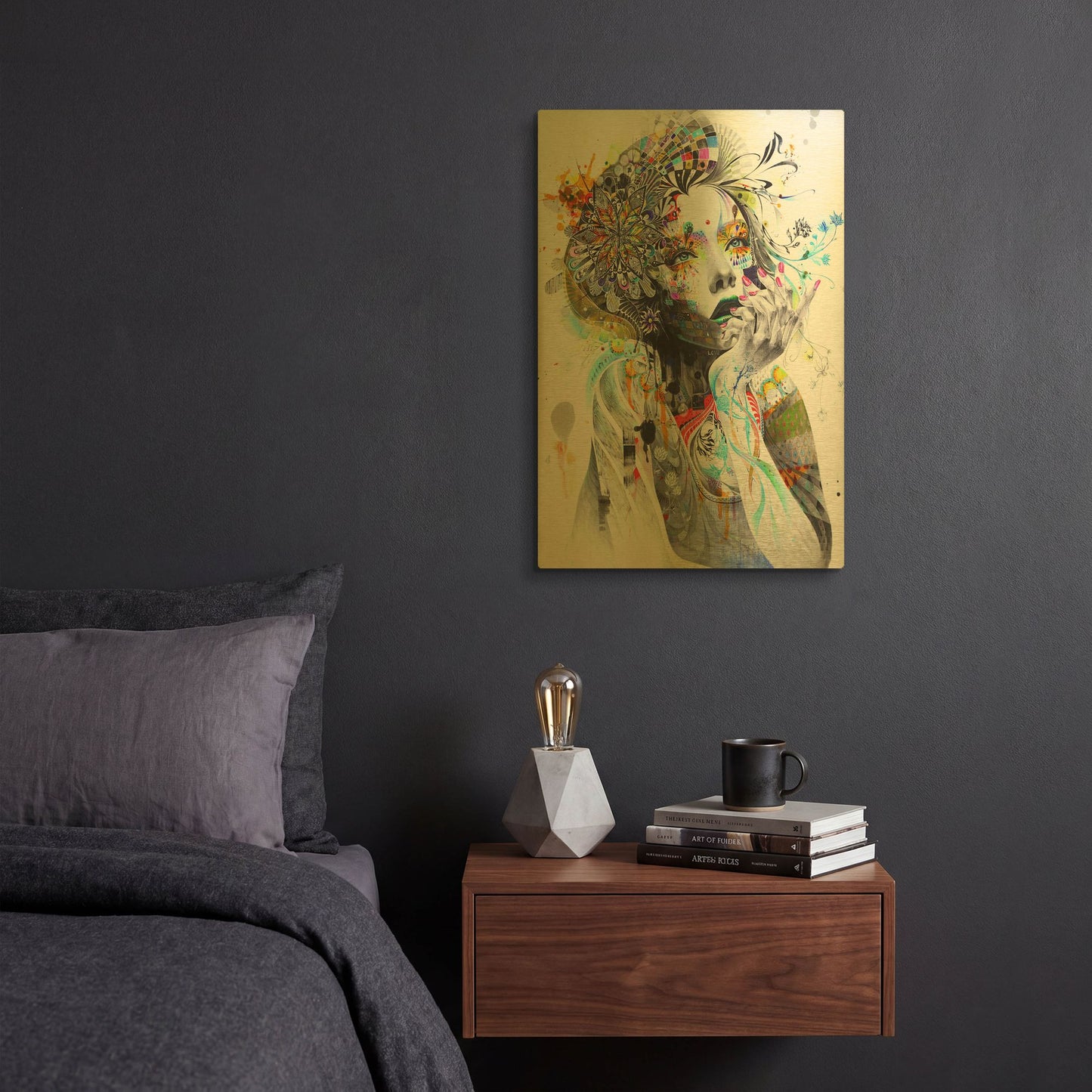 'Circulation' By MinJae Gold Metal Wall Art