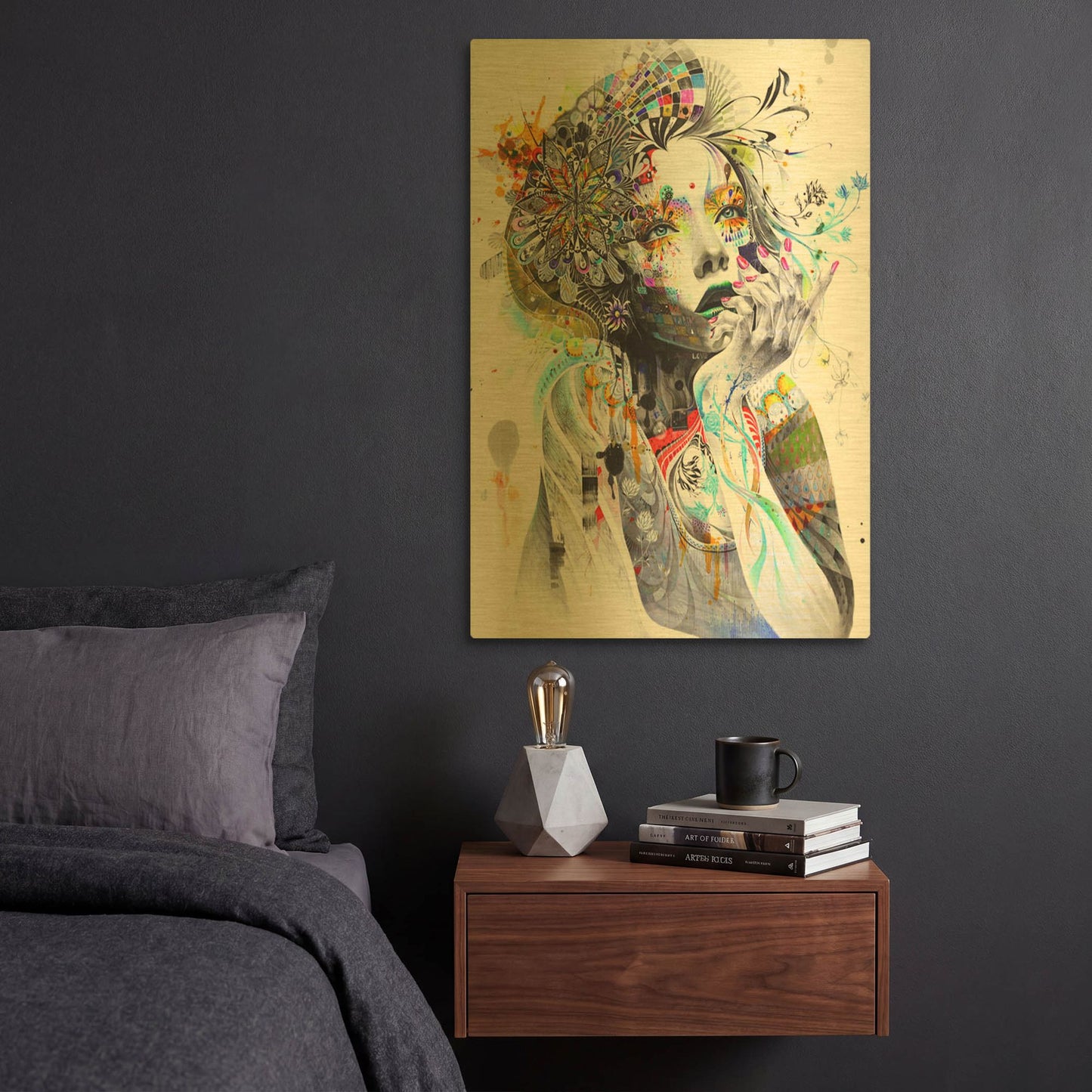 'Circulation' By MinJae Gold Metal Wall Art