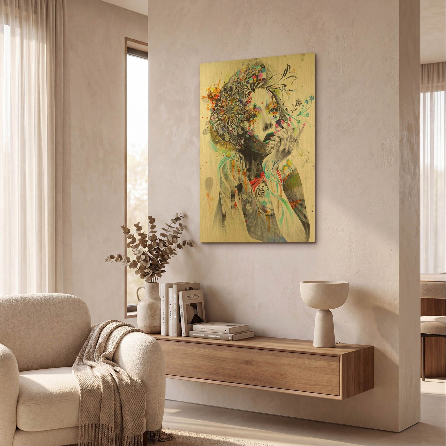 'Circulation' By MinJae Gold Metal Wall Art