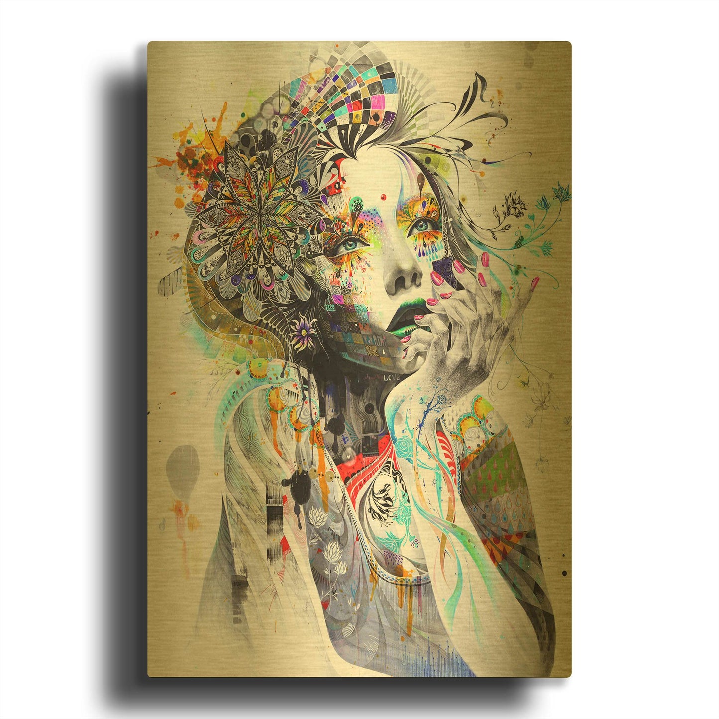 'Circulation' By MinJae Gold Metal Wall Art