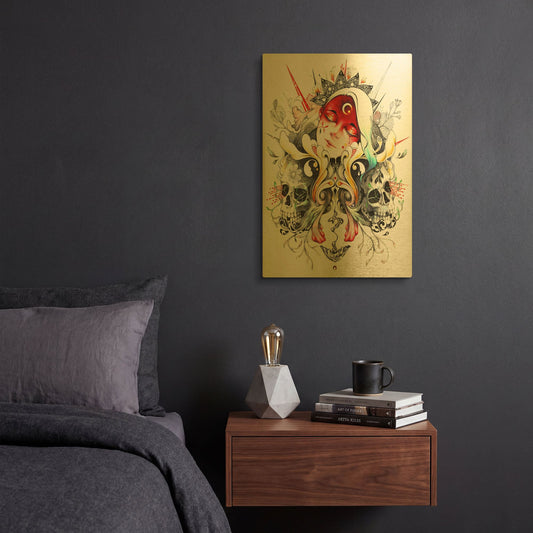 'Eclipse' By MinJae Gold Metal Wall Art