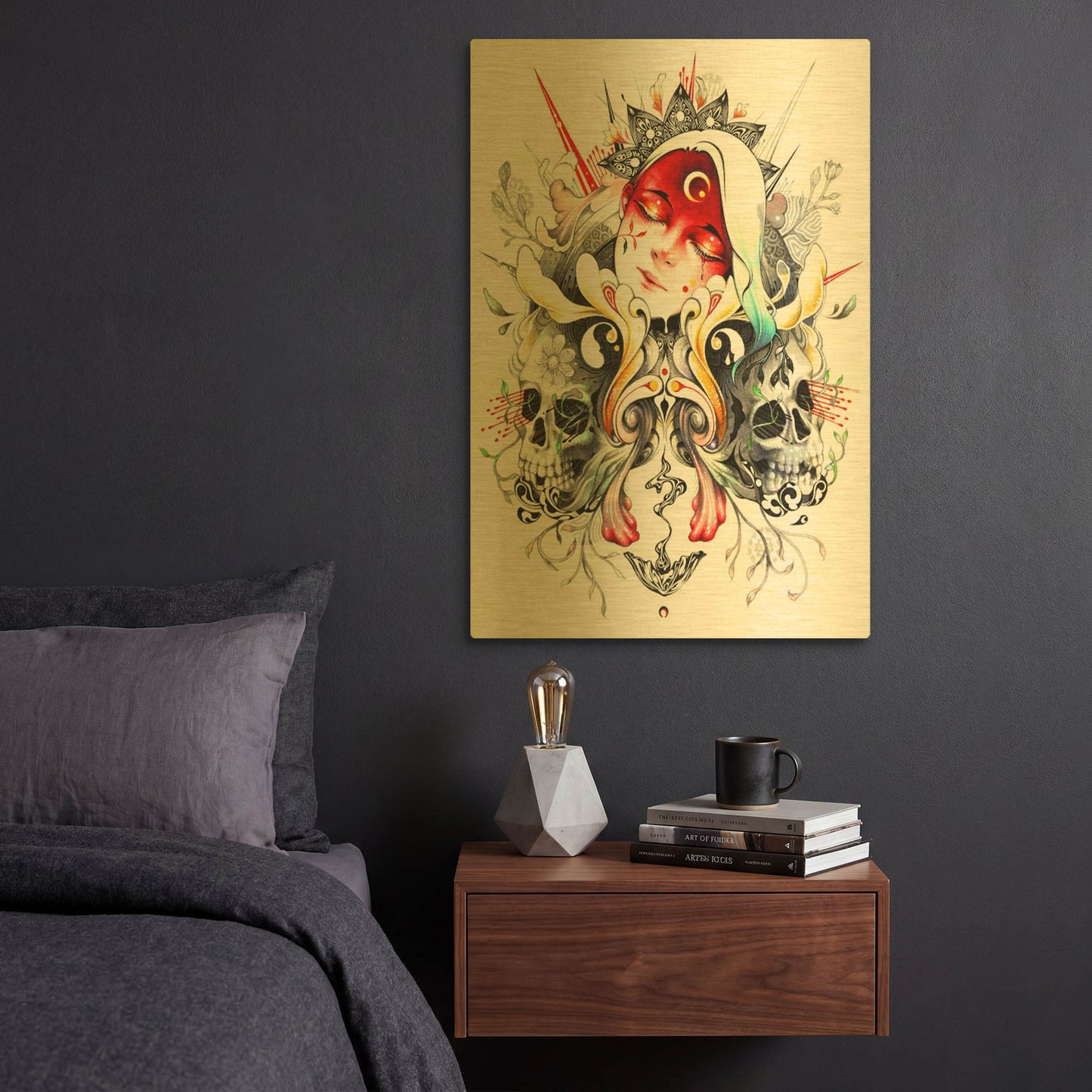 'Eclipse' By MinJae Gold Metal Wall Art