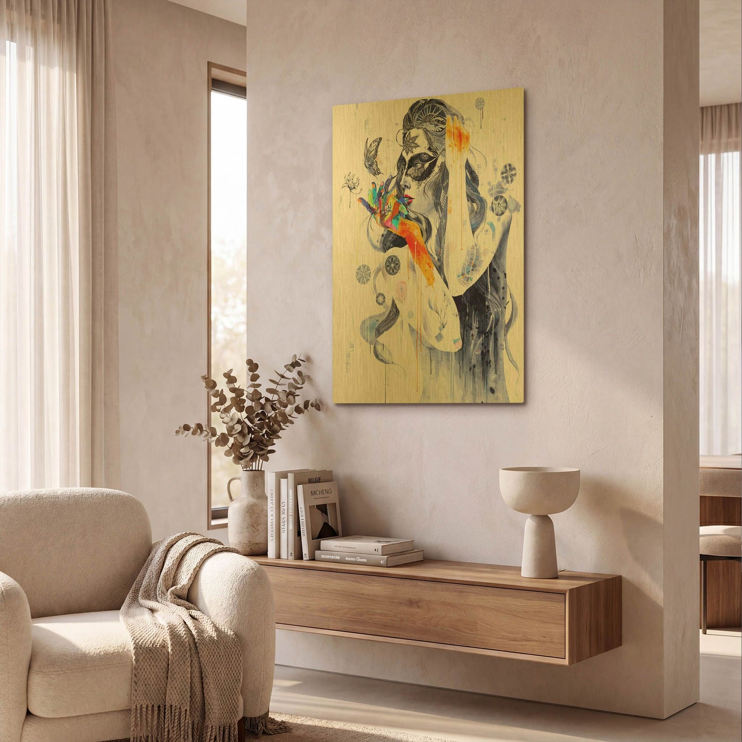 'Flower' By MinJae Gold Metal Wall Art