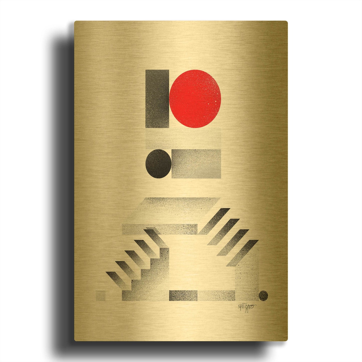 'open space 3' By Antony Squizzato Gold Metal Wall Art