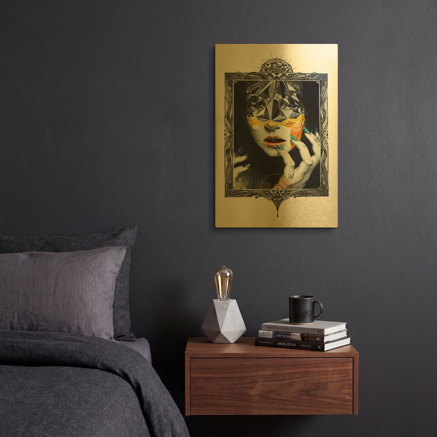 'Gold II' By MinJae Gold Metal Wall Art