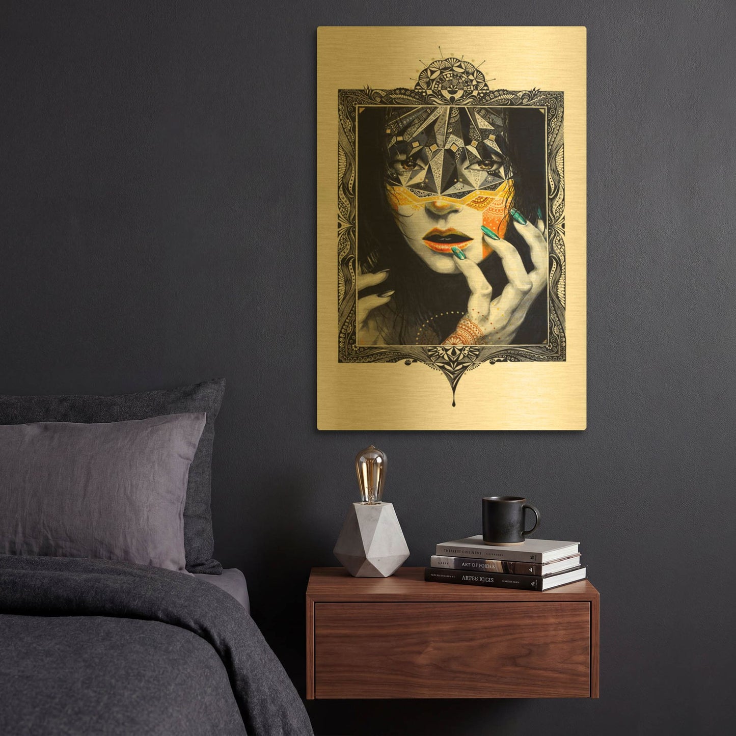 'Gold II' By MinJae Gold Metal Wall Art