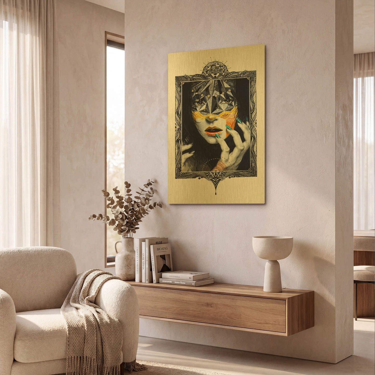 'Gold II' By MinJae Gold Metal Wall Art