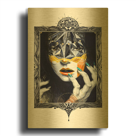 'Gold II' By MinJae Gold Metal Wall Art
