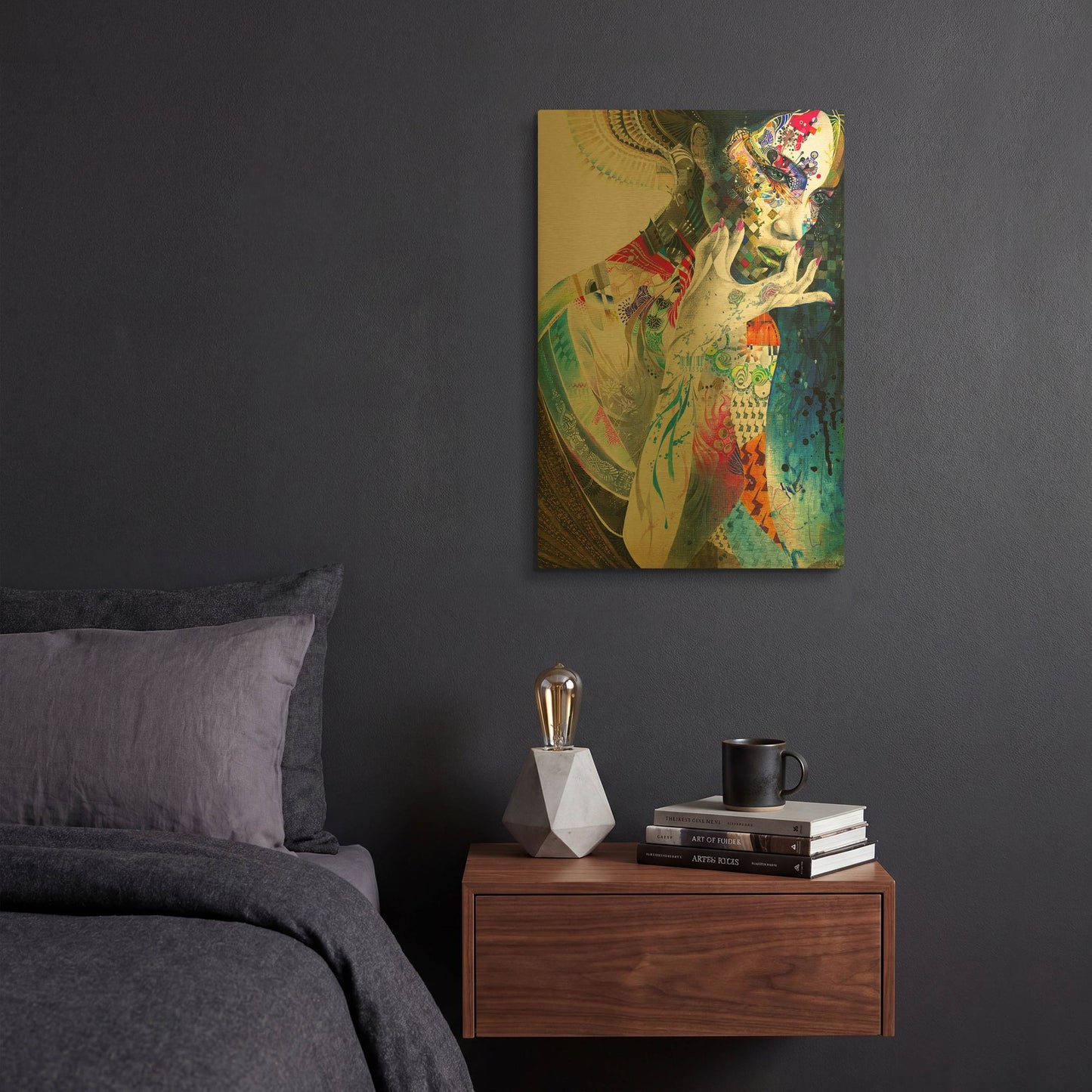 'Indian' By MinJae Gold Metal Wall Art