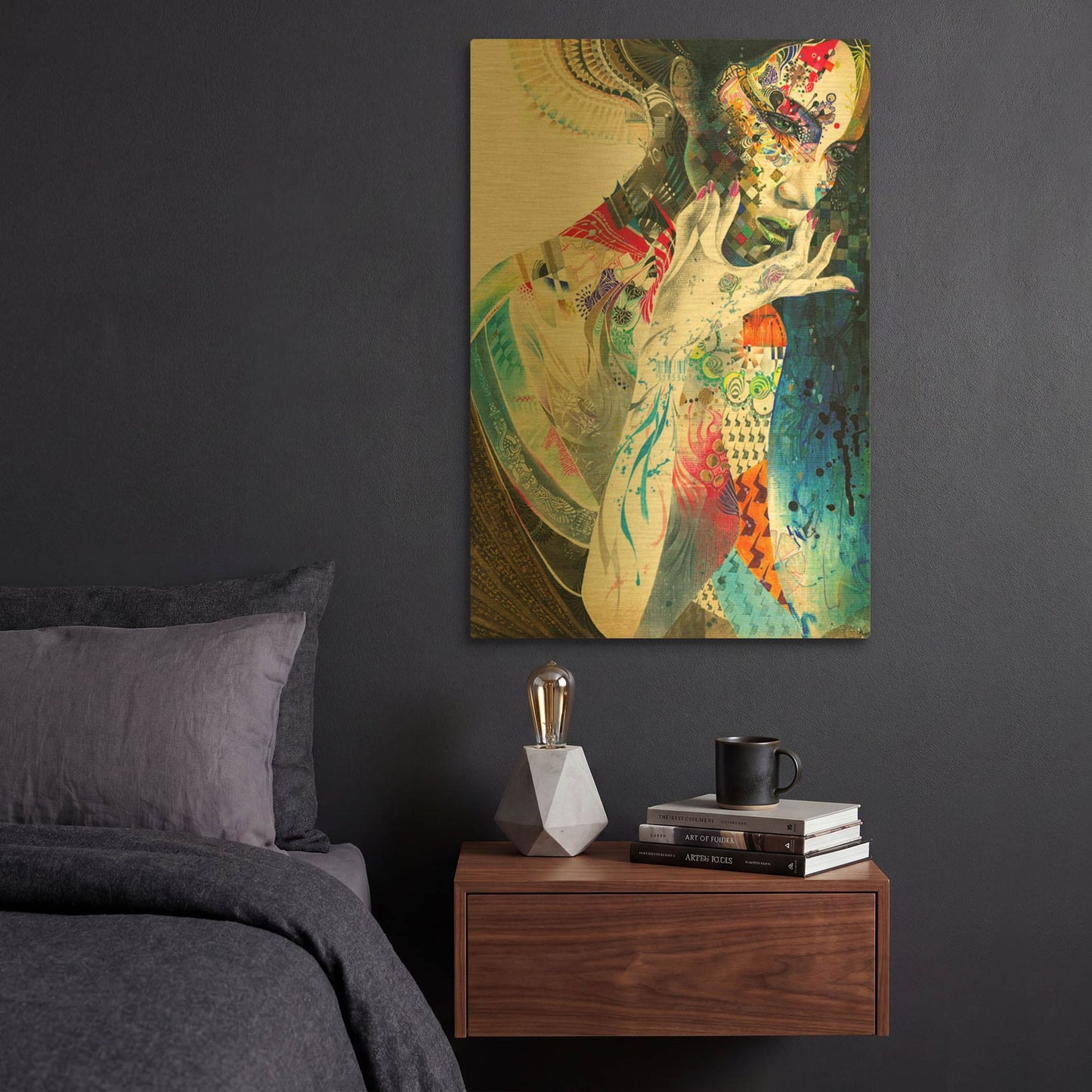 'Indian' By MinJae Gold Metal Wall Art