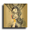 'Janus' By MinJae Gold Metal Wall Art