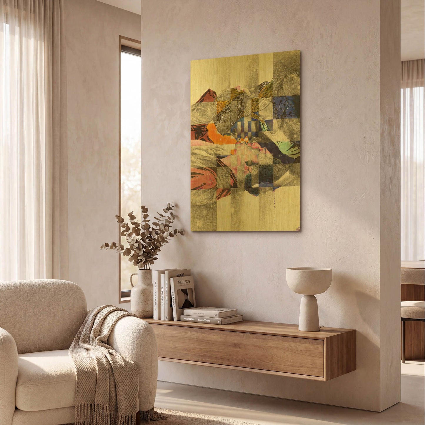 'Kiss ll' By MinJae Gold Metal Wall Art
