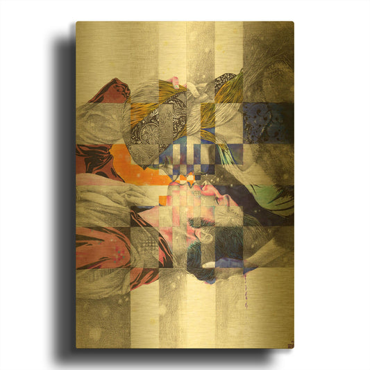 'Kiss ll' By MinJae Gold Metal Wall Art