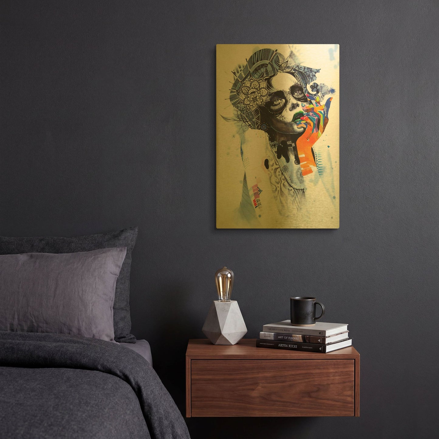 'The Dream' By MinJae Gold Metal Wall Art