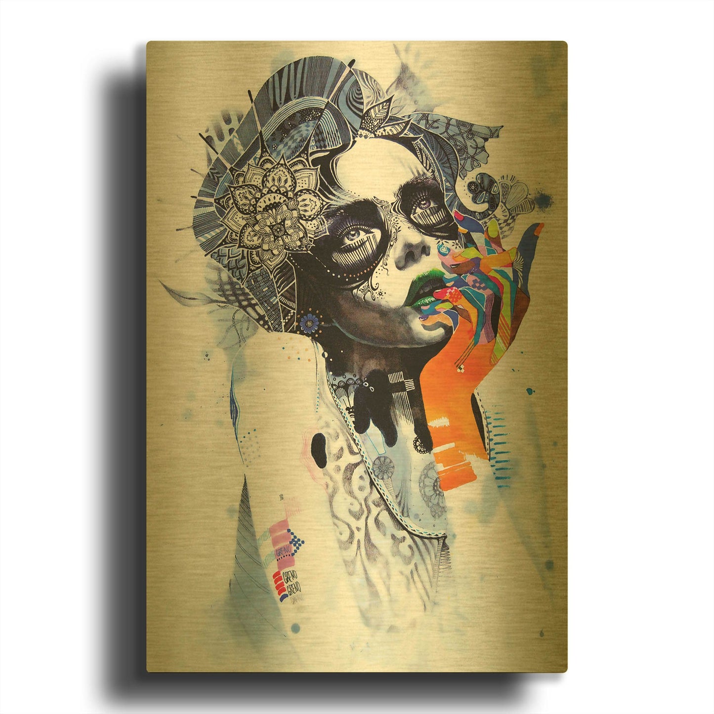 'The Dream' By MinJae Gold Metal Wall Art