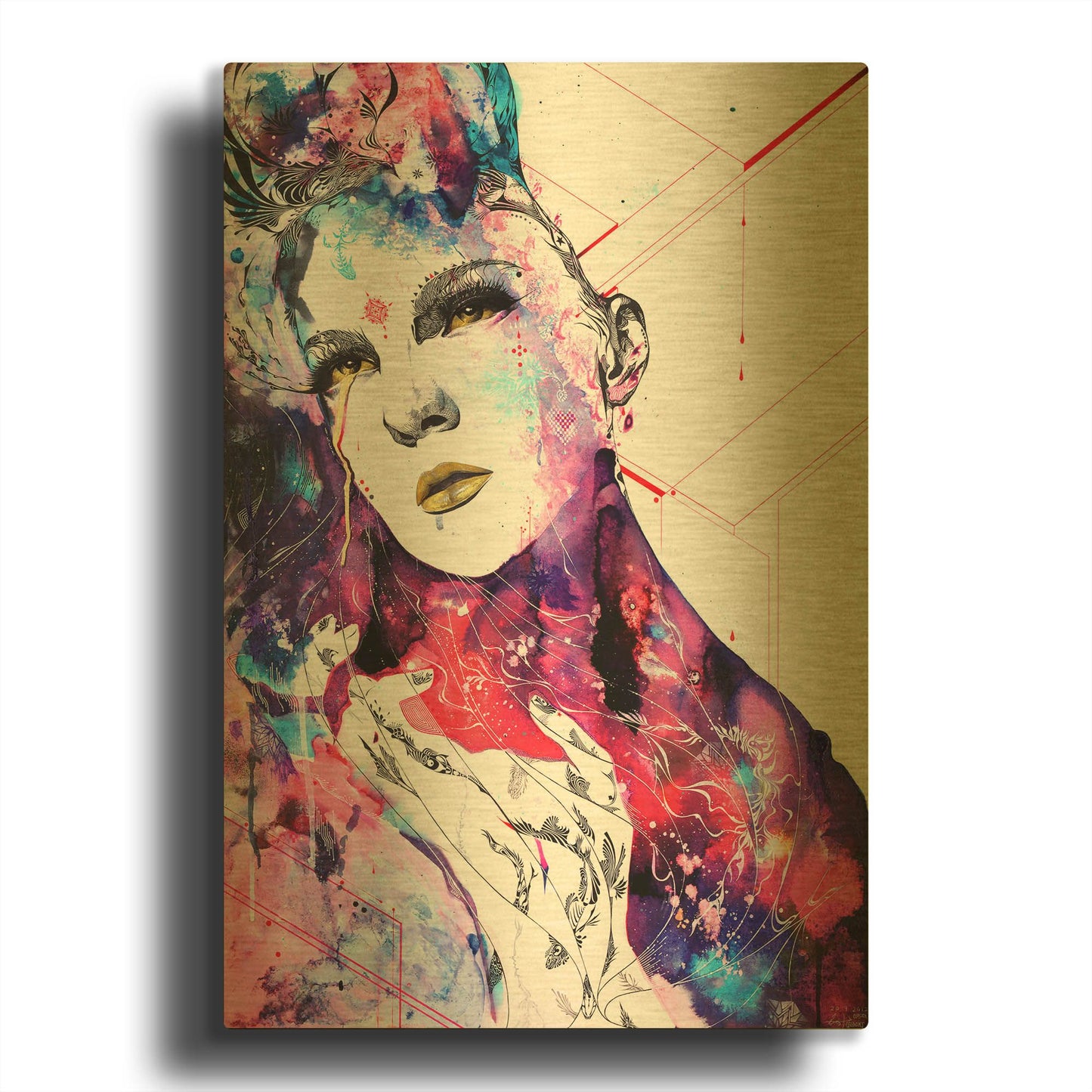 'The FlowIn Us' By MinJae Gold Metal Wall Art