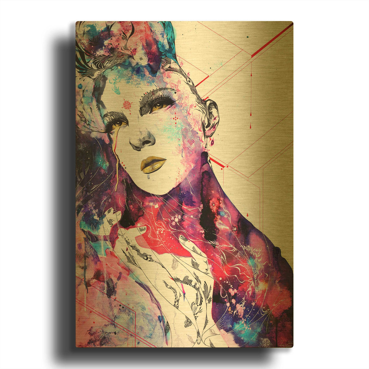 'The FlowIn Us' By MinJae Gold Metal Wall Art