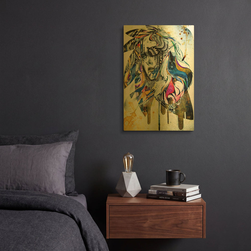 'Reminiscence II' By MinJae Gold Metal Wall Art