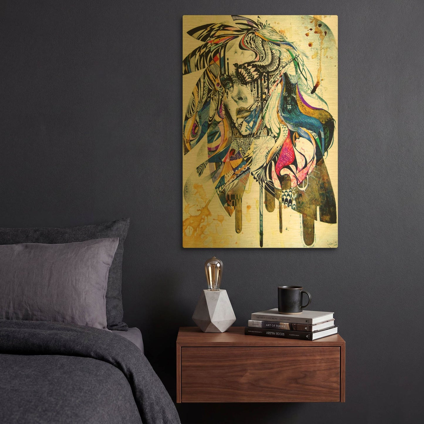 'Reminiscence II' By MinJae Gold Metal Wall Art
