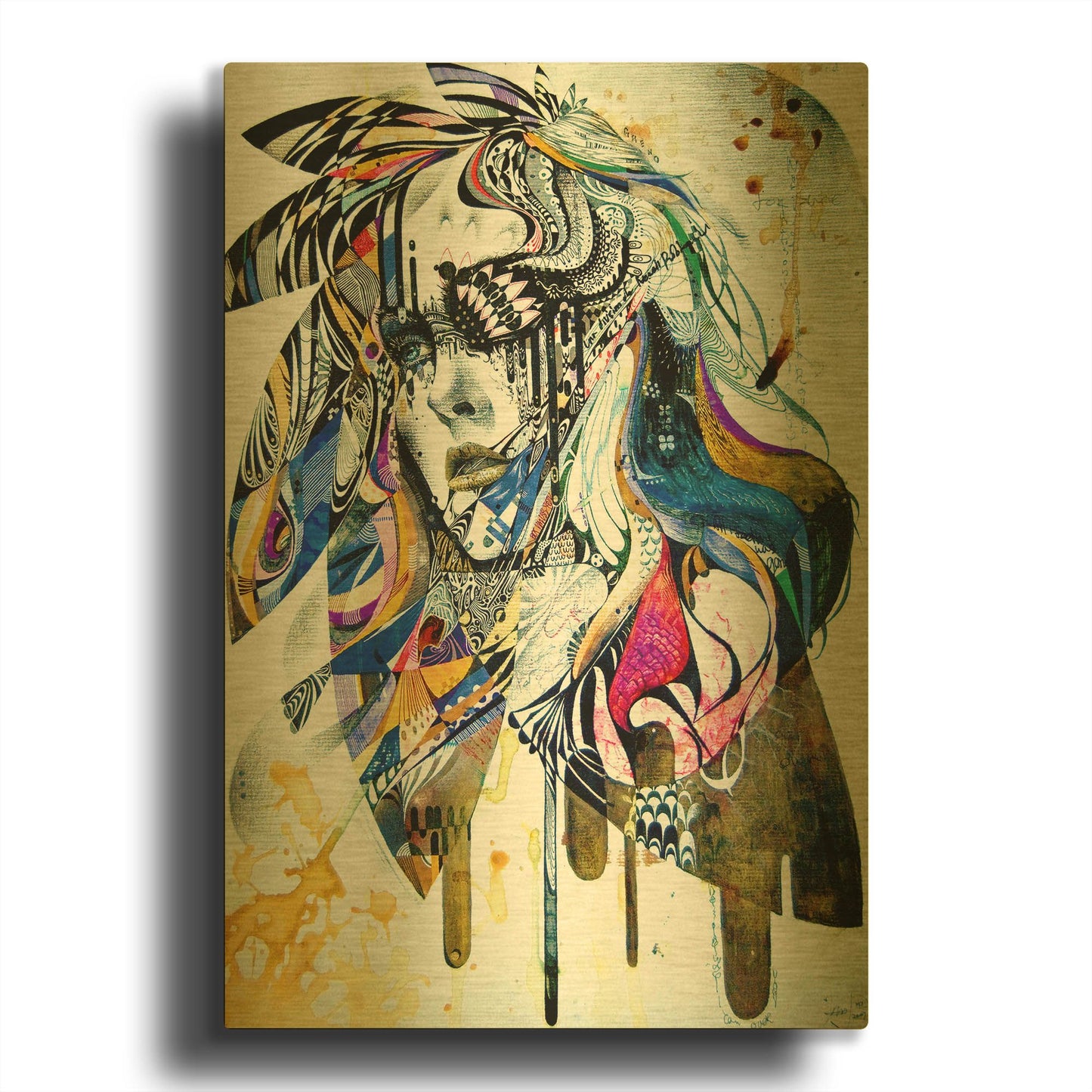 'Reminiscence II' By MinJae Gold Metal Wall Art